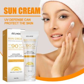 High UV Defense Facial Body Sun Cream Non-Greasy Oil-Free Lightweight Daily Skin Protection Lotion SPF90 PA+++ Moisturizing Outdoor Beach Travel